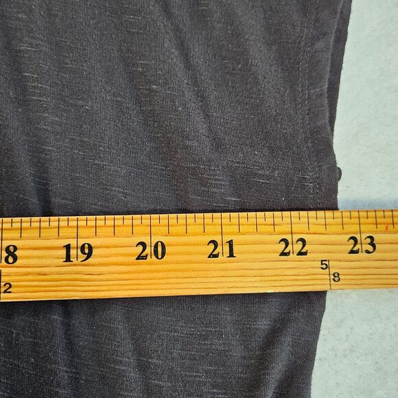 One World Blouse Womens Medium Black Yellow Dolman Short Cap Sleeve Boho Stretch - Picture 9 of 15